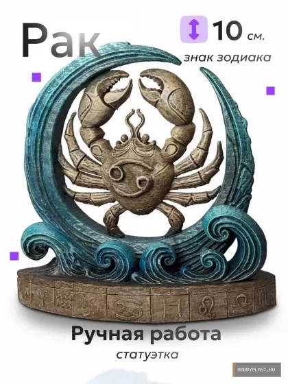 Рак — статуэтка знака зодиака, 10 см — общий вид, авторская фигурка HobbyPlast