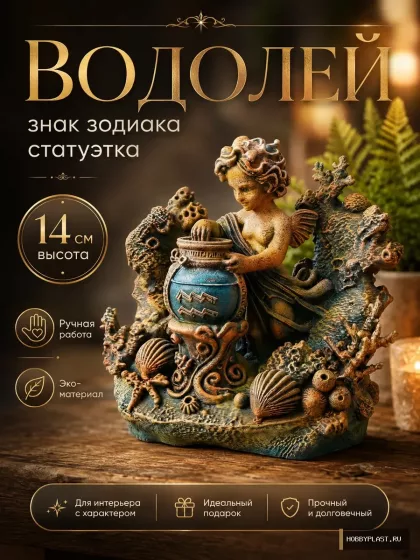 Водолей — статуэтка знака зодиака, 14 см — общий вид, авторская фигурка HobbyPlast