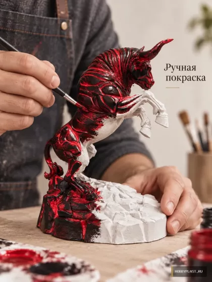 Телец знак зодиака 20 см., статуэтка для интерьера – 20 см, знак зодиака Телец, ручная покраска, фото 2